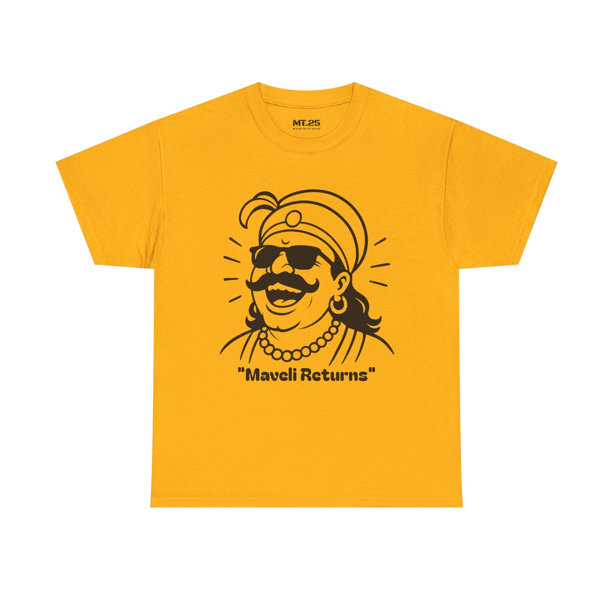 Maveli Returns T-Shirt, Fun Graphic Tee, Unisex Summer Shirt, Festival Celebration Top, Unique Gift for Friends