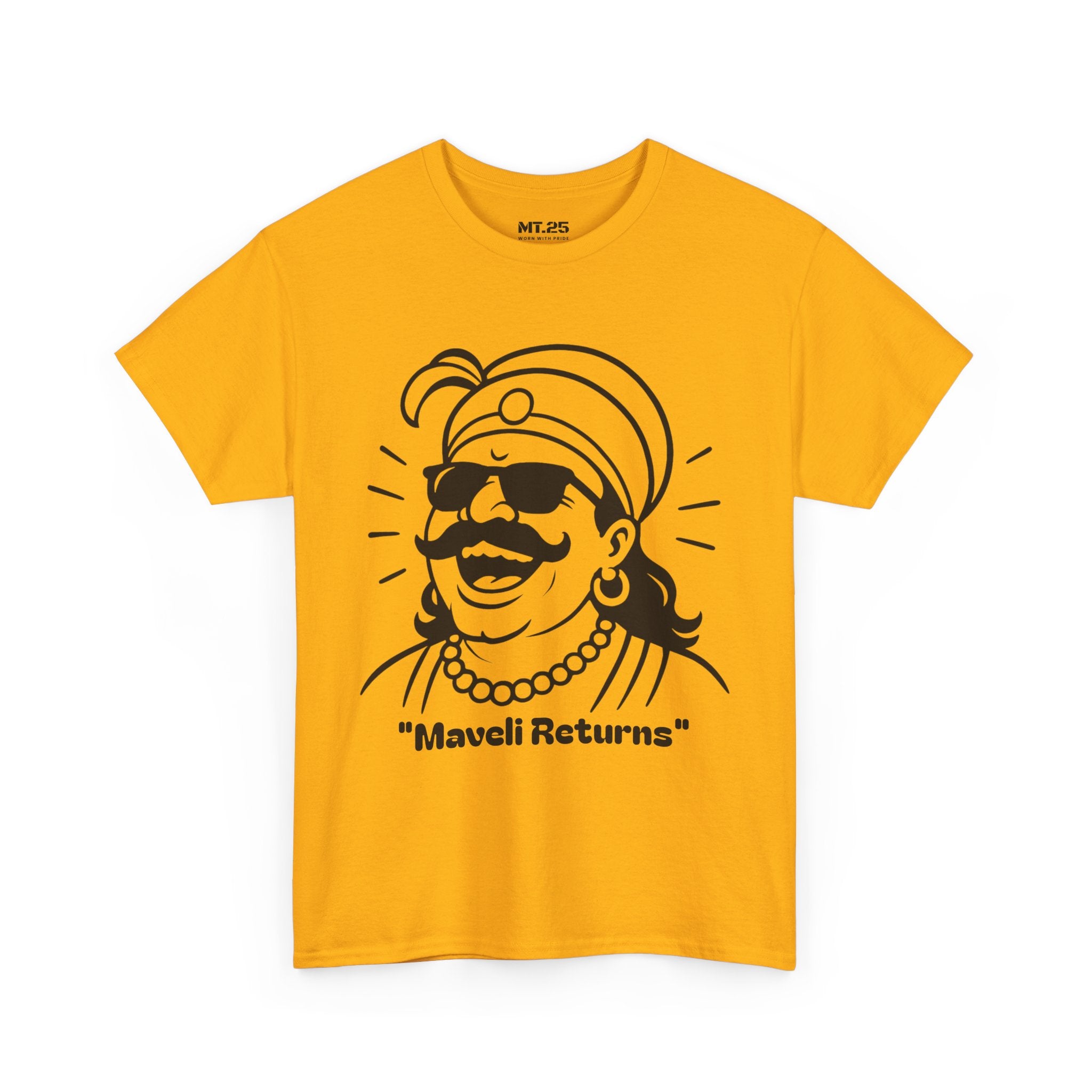 Maveli Returns T-Shirt, Fun Graphic Tee, Unisex Summer Shirt, Festival Celebration Top, Unique Gift for Friends